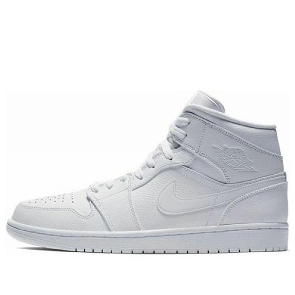 Nike Air Jordan 1 Mid Tops Retro Basketball Sko Til Mænd Hvid