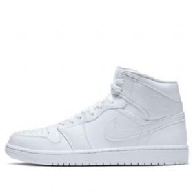 Nike Air Jordan 1 Mid Tops Retro Basketball Sko Til Mænd Hvid