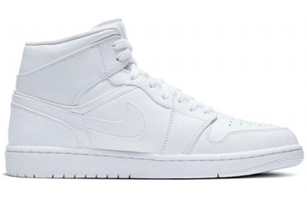 Nike Air Jordan 1 Mid Tops Retro Basketball Sko Til Mænd Hvid