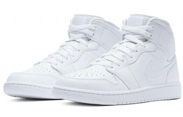 Nike Air Jordan 1 Mid Tops Retro Basketball Sko Til Mænd Hvid