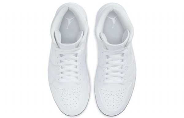 Nike Air Jordan 1 Mid Tops Retro Basketball Sko Til Mænd Hvid