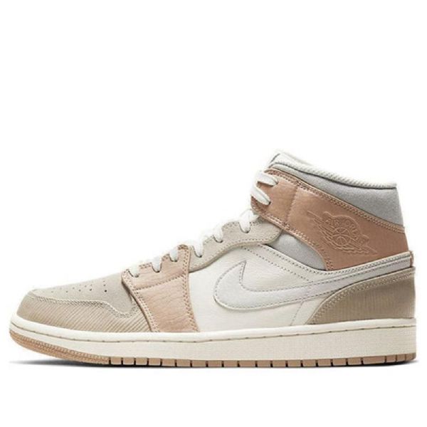 Nike Air Jordan 1 Mid Tops Retro Basketball Sko Til Mænd Khaki