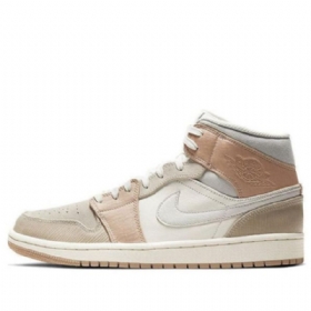 Nike Air Jordan 1 Mid Tops Retro Basketball Sko Til Mænd Khaki