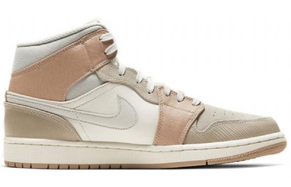 Nike Air Jordan 1 Mid Tops Retro Basketball Sko Til Mænd Khaki