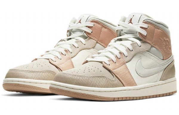 Nike Air Jordan 1 Mid Tops Retro Basketball Sko Til Mænd Khaki