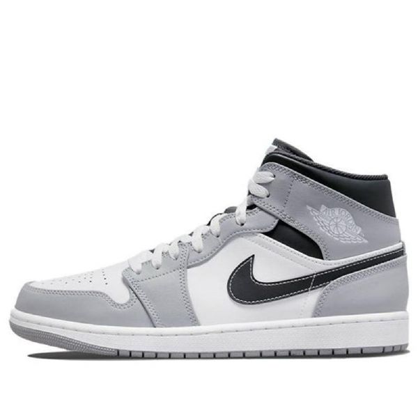 Nike Air Jordan 1 Mid Tops Retro Basketball Sko Til Mænd Lysegrå
