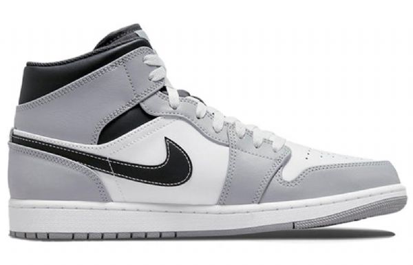 Nike Air Jordan 1 Mid Tops Retro Basketball Sko Til Mænd Lysegrå