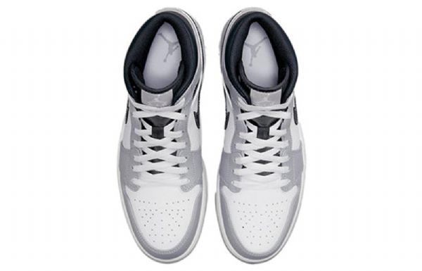Nike Air Jordan 1 Mid Tops Retro Basketball Sko Til Mænd Lysegrå