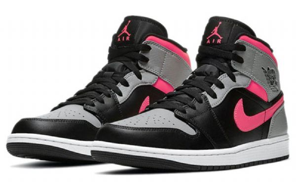 Nike Air Jordan 1 Mid Tops Retro Basketball Sko Til Mænd Lyserød