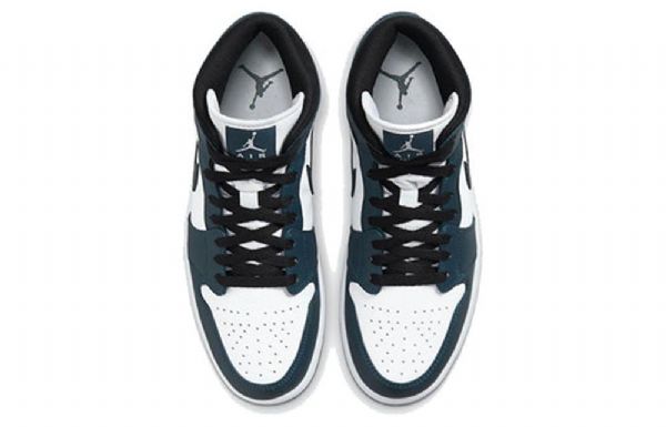 Nike Air Jordan 1 Mid Tops Retro Basketball Sko Til Mænd Mørkeblå Blå