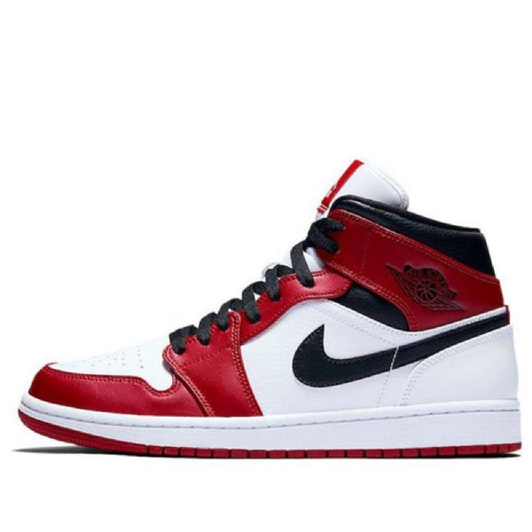 Nike Air Jordan 1 Mid Tops Retro Basketball Sko Til Mænd Rød Hvid