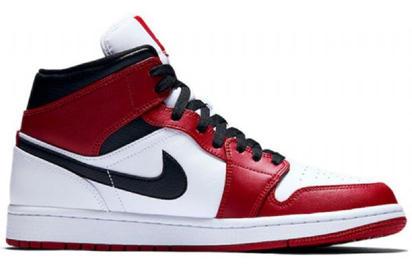 Nike Air Jordan 1 Mid Tops Retro Basketball Sko Til Mænd Rød Hvid