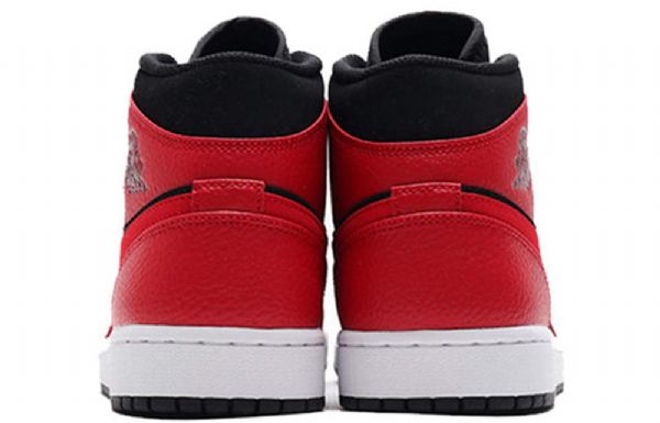 Nike Air Jordan 1 Mid Tops Retro Basketball Sko Til Mænd Rød Sort