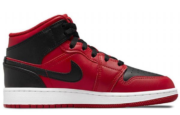 Nike Air Jordan 1 Mid Tops Retro Basketball Sko Til Mænd Rød Sort