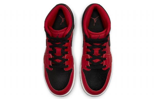 Nike Air Jordan 1 Mid Tops Retro Basketball Sko Til Mænd Rød Sort