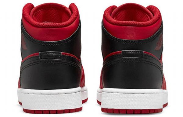 Nike Air Jordan 1 Mid Tops Retro Basketball Sko Til Mænd Rød Sort