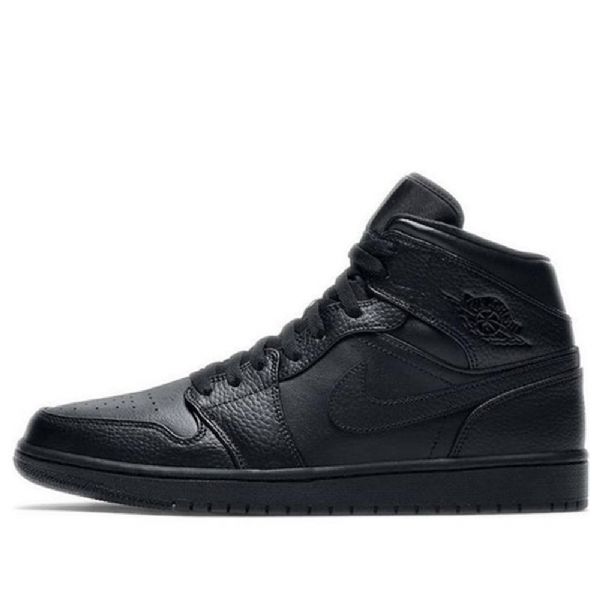 Nike Air Jordan 1 Mid Tops Retro Basketball Sko Til Mænd Sort