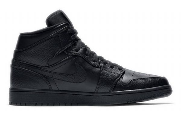 Nike Air Jordan 1 Mid Tops Retro Basketball Sko Til Mænd Sort