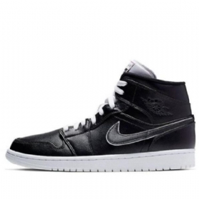 Nike Air Jordan 1 Mid Tops Retro Basketball Sko Til Mænd Sort