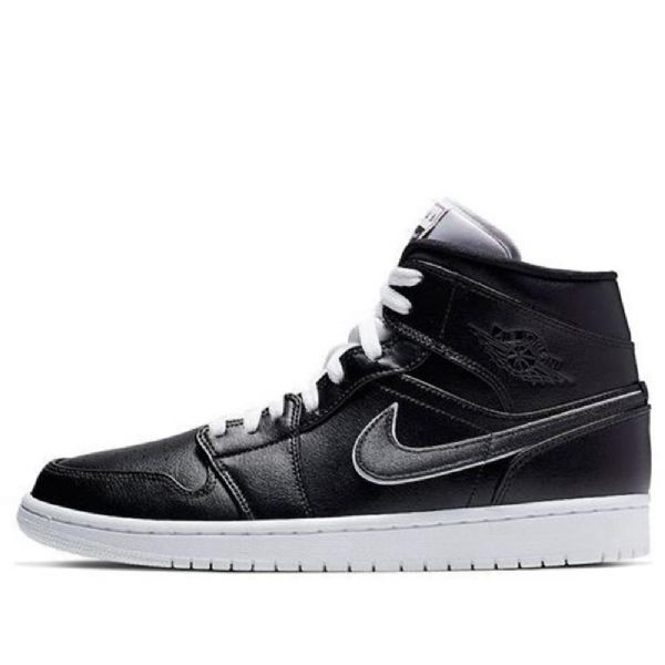 Nike Air Jordan 1 Mid Tops Retro Basketball Sko Til Mænd Sort
