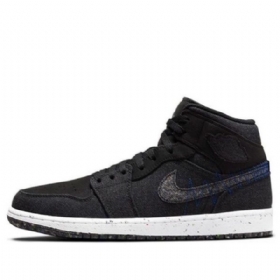 Nike Air Jordan 1 Mid Tops Retro Basketball Sko Til Mænd Sort