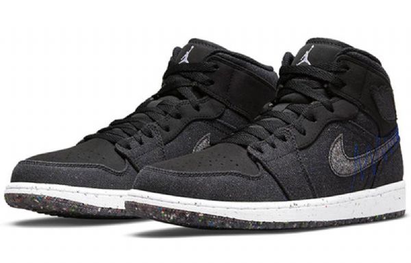 Nike Air Jordan 1 Mid Tops Retro Basketball Sko Til Mænd Sort