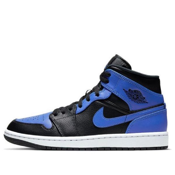 Nike Air Jordan 1 Mid Tops Retro Basketball Sko Til Mænd Sort Blå
