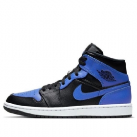 Nike Air Jordan 1 Mid Tops Retro Basketball Sko Til Mænd Sort Blå