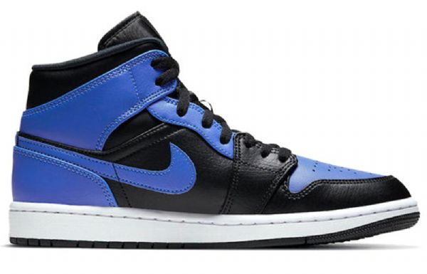 Nike Air Jordan 1 Mid Tops Retro Basketball Sko Til Mænd Sort Blå