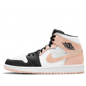 Nike Air Jordan 1 Mid Tops Retro Basketball Sko Til Mænd Sort Coral
