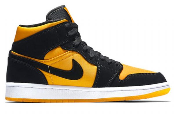 Nike Air Jordan 1 Mid Tops Retro Basketball Sko Til Mænd Sort Guld
