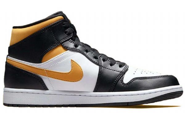 Nike Air Jordan 1 Mid Tops Retro Basketball Sko Til Mænd Sort Guld