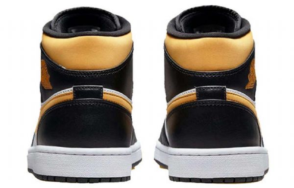 Nike Air Jordan 1 Mid Tops Retro Basketball Sko Til Mænd Sort Guld