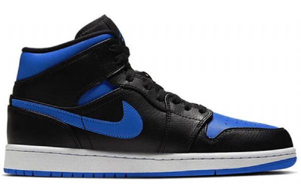 Nike Air Jordan 1 Mid Tops Retro Basketball Sko Til Mænd Sort Kongeblå