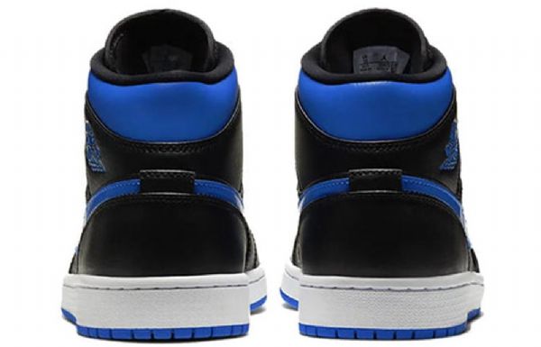 Nike Air Jordan 1 Mid Tops Retro Basketball Sko Til Mænd Sort Kongeblå