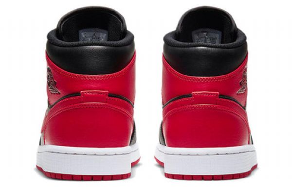 Nike Air Jordan 1 Mid Tops Retro Basketball Sko Til Mænd Sort Rød