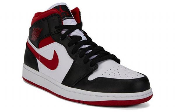 Nike Air Jordan 1 Mid Tops Retro Basketball Sko Til Mænd Sort Rød