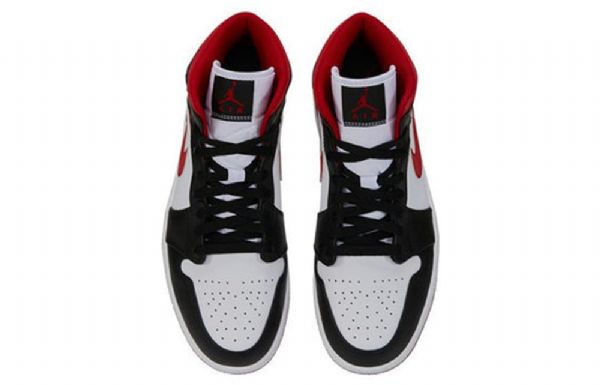 Nike Air Jordan 1 Mid Tops Retro Basketball Sko Til Mænd Sort Rød