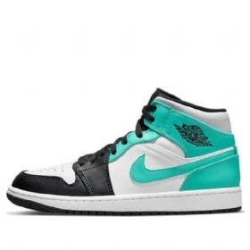 Nike Air Jordan 1 Mid Tops Retro Basketball Sko Til Mænd Sort Turkis