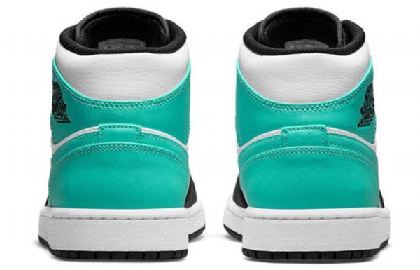 Nike Air Jordan 1 Mid Tops Retro Basketball Sko Til Mænd Sort Turkis