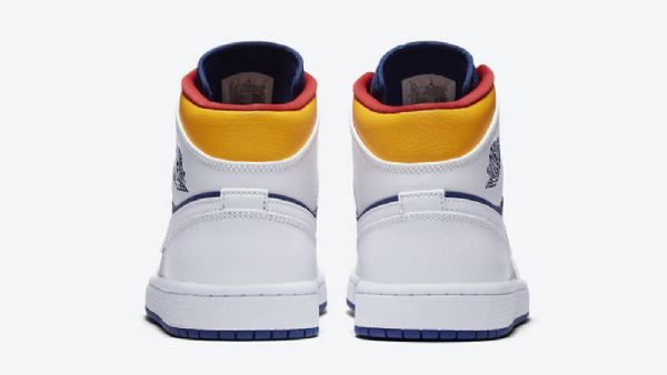 Nike Air Jordan 1 Mid Tops Royal Laser Sko Til Mænd Kongeblå Blå Orange