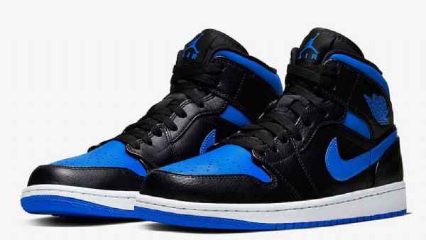 Nike Air Jordan 1 Mid Tops Royal Sko Til Damer Blå Blå