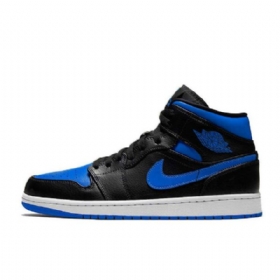Nike Air Jordan 1 Mid Tops Royal Sko Til Mænd Blå Blå