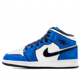 Nike Air Jordan 1 Mid Tops Se Gs Basketball Sko Til Mænd Blå
