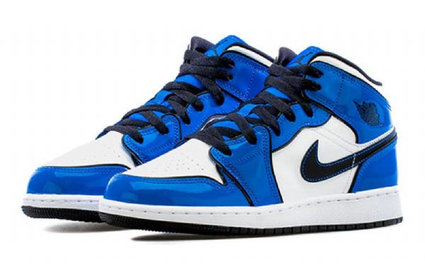 Nike Air Jordan 1 Mid Tops Se Gs Basketball Sko Til Mænd Blå