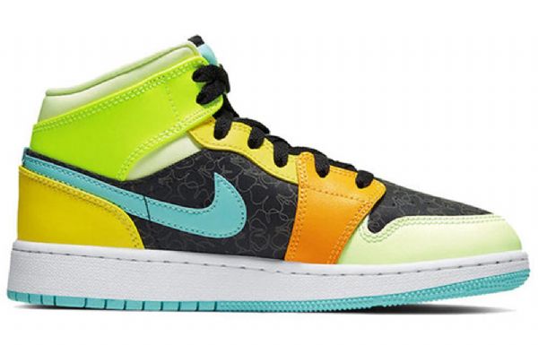 Nike Air Jordan 1 Mid Tops Se Gs Basketball Sko Til Mænd Flerfarvet