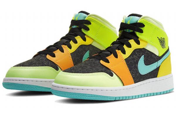 Nike Air Jordan 1 Mid Tops Se Gs Basketball Sko Til Mænd Flerfarvet