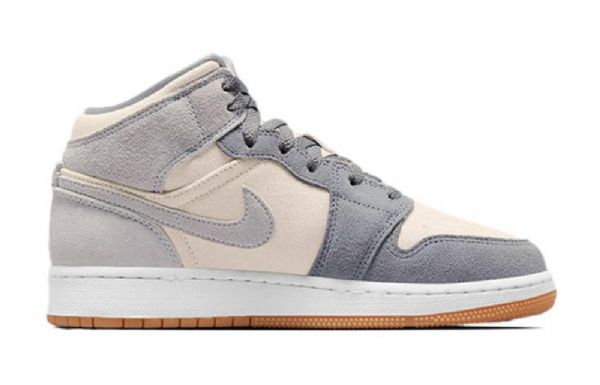 Nike Air Jordan 1 Mid Tops Se Gs Basketball Sko Til Mænd Grå