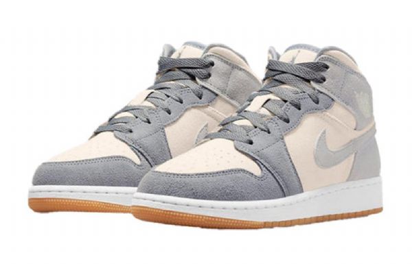 Nike Air Jordan 1 Mid Tops Se Gs Basketball Sko Til Mænd Grå
