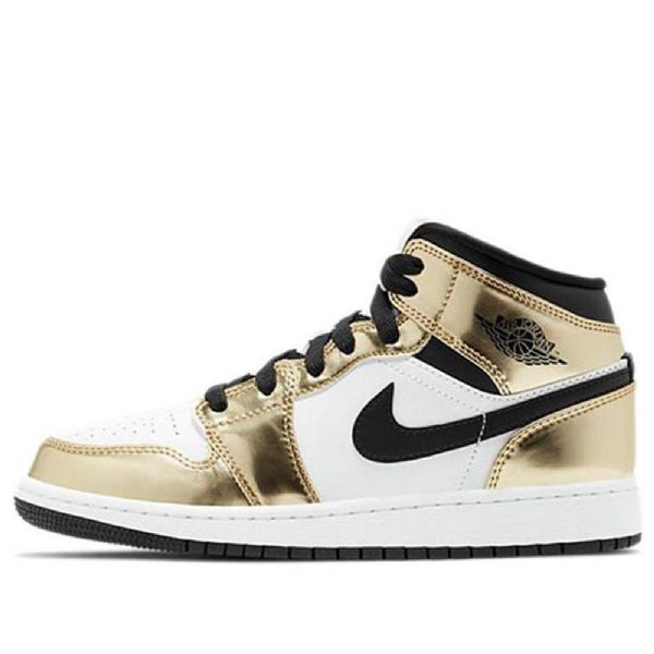 Nike Air Jordan 1 Mid Tops Se Gs Basketball Sko Til Mænd Guld
